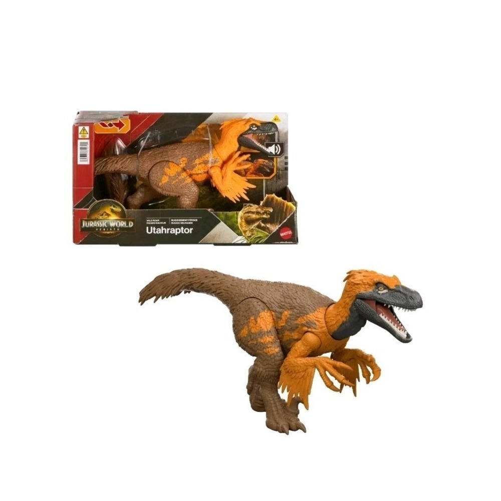 Jurassic World Rebirth Wild Roar Utahraptor by Mattel, JGC80 New